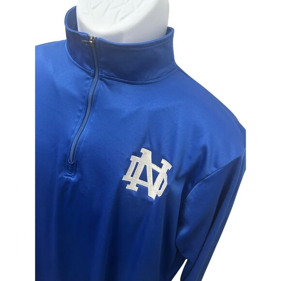 Notre Dame Fighting Irish Women’s XL Blue Quarter Zip Pullover White ND Logo - Picture 1 of 5